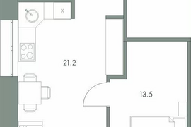 Продается однокомнатная квартира 43,9 кв.м.