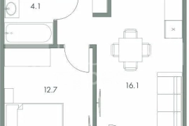 Продается однокомнатная квартира 39,7 кв.м.