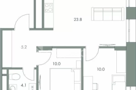 Продается двухкомнатная квартира 53,1 кв.м.