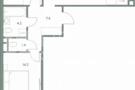 Продается двухкомнатная квартира 62,4 кв.м.