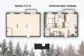 Продается двухкомнатная квартира 75,3 кв.м. С РЕМОНТОМ